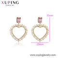 E-716 xuping último diseño en forma de corazón sintético zircon moda damas pendientes de gota